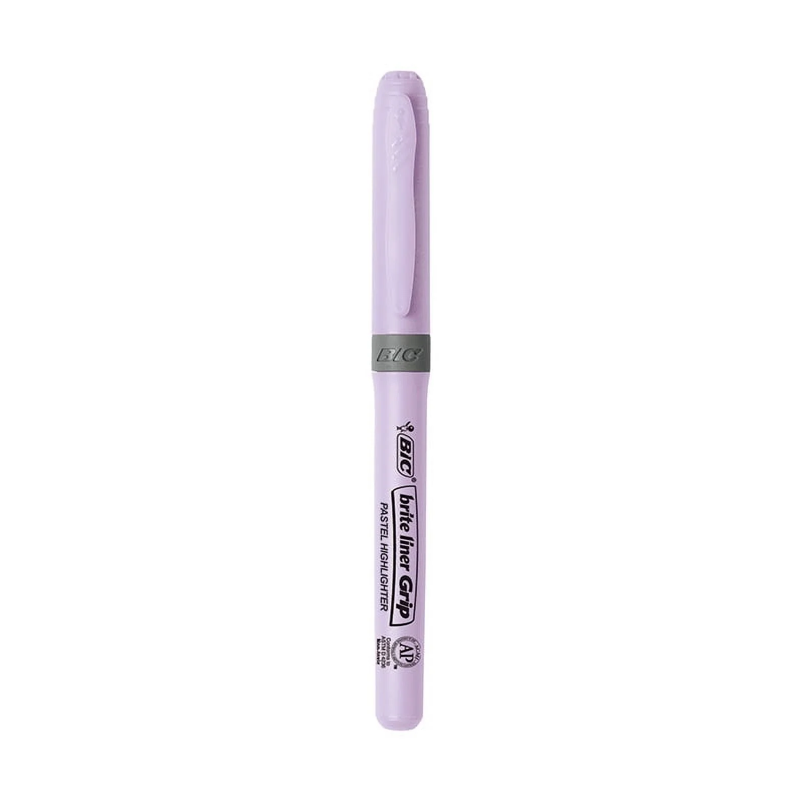 BIC Brite Liner Grip Pastel Highlighters, Assorted Pastel Colors, Rubber Grip highlighter, 6 Count